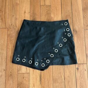 Black Eyelet Detail Women's Skirt